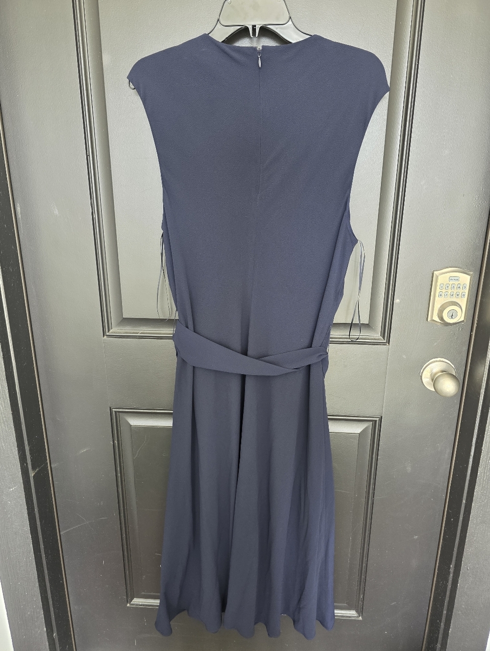 Lauren Ralph Lauren Navy Midi Dress Size 12 Women Belted Sleeveless NWT $145 - Picture 9 of 9